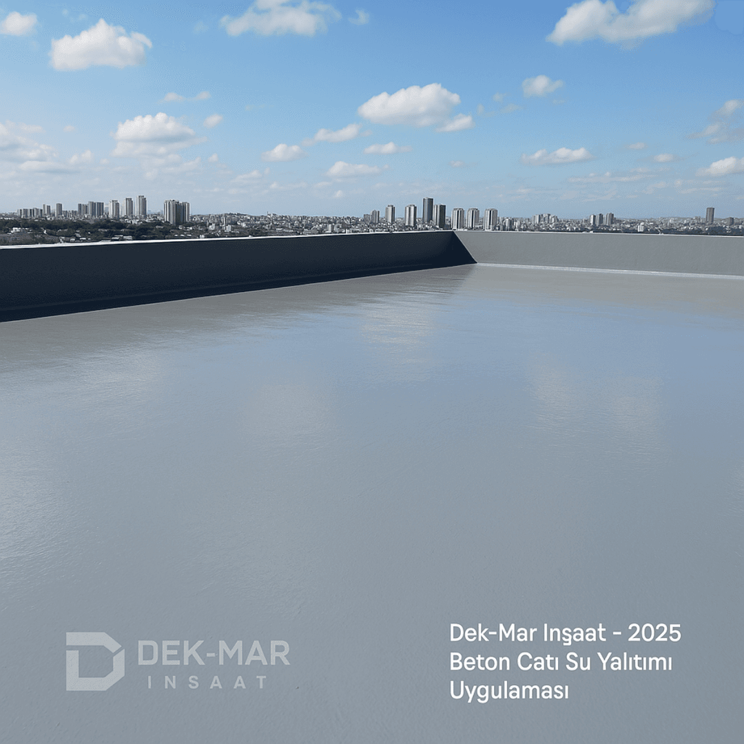 Dek-Mar İnşaat tarafından tamamlanmış KÖSTER PU 214 beton çatı su yalıtımı referans projesi – İstanbul 2025.