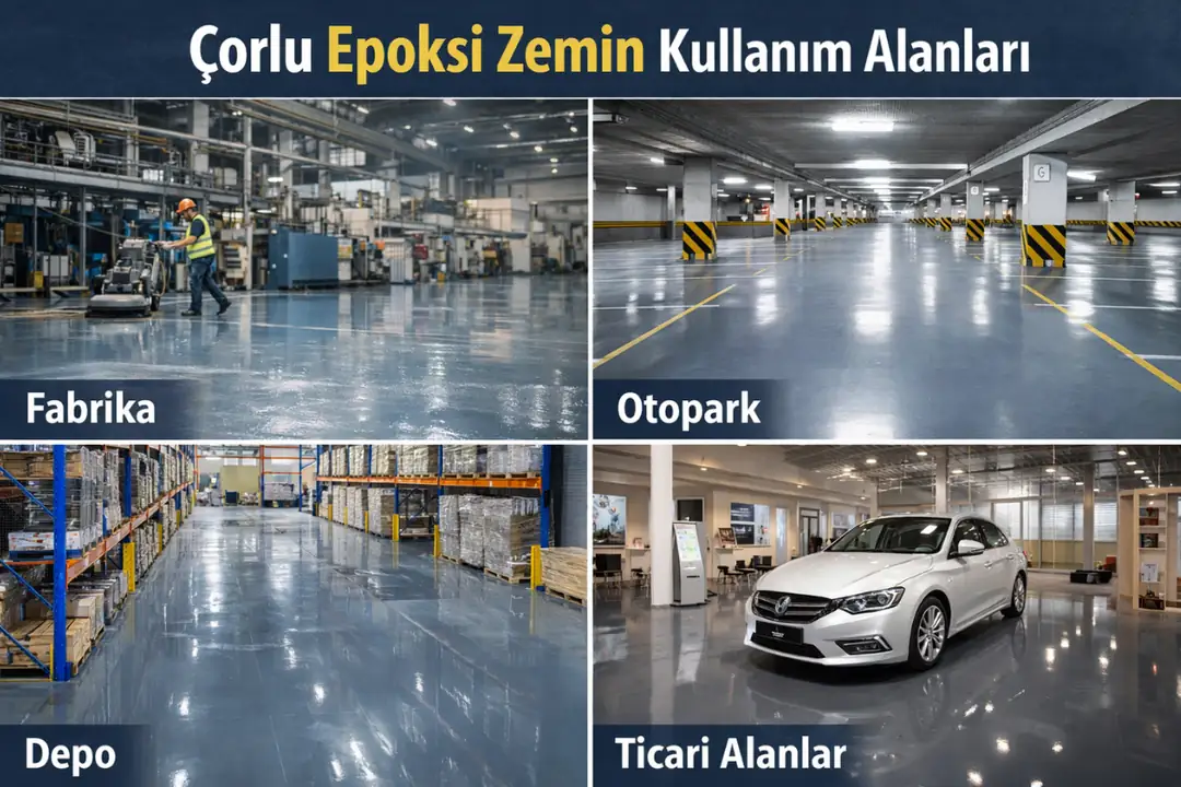 Çorlu epoksi zemin kaplama kullanım alanları fabrika depo otopark ve ticari alanlar&nbsp;