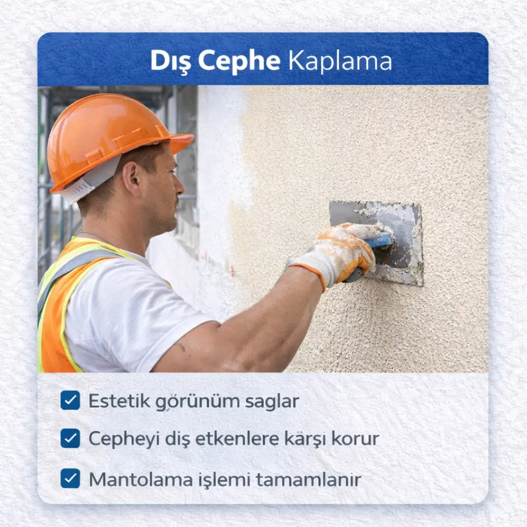 mantolama son kat dış cephe kaplama sıva uygulaması&nbsp;