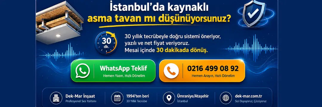 İstanbul kaynaklı asma tavan projeleri için ücretsiz keşif ve hızlı teklif bannerı