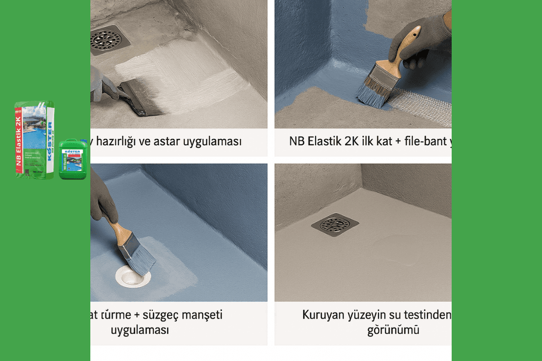 NB Elastik 2K ile banyo ve balkon su yalıtımı uygulama adımları – Dek-Mar.