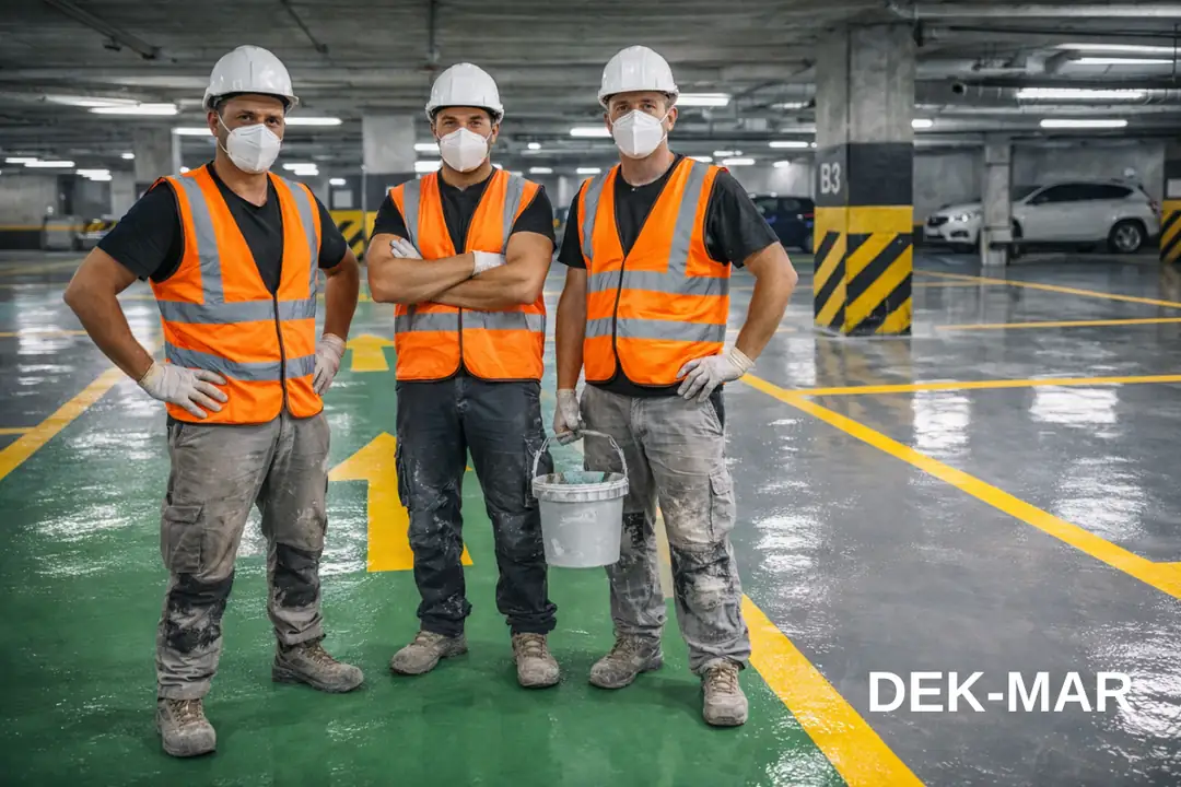 Profesyonel ekip ile otopark epoksi zemin kaplama uygulaması