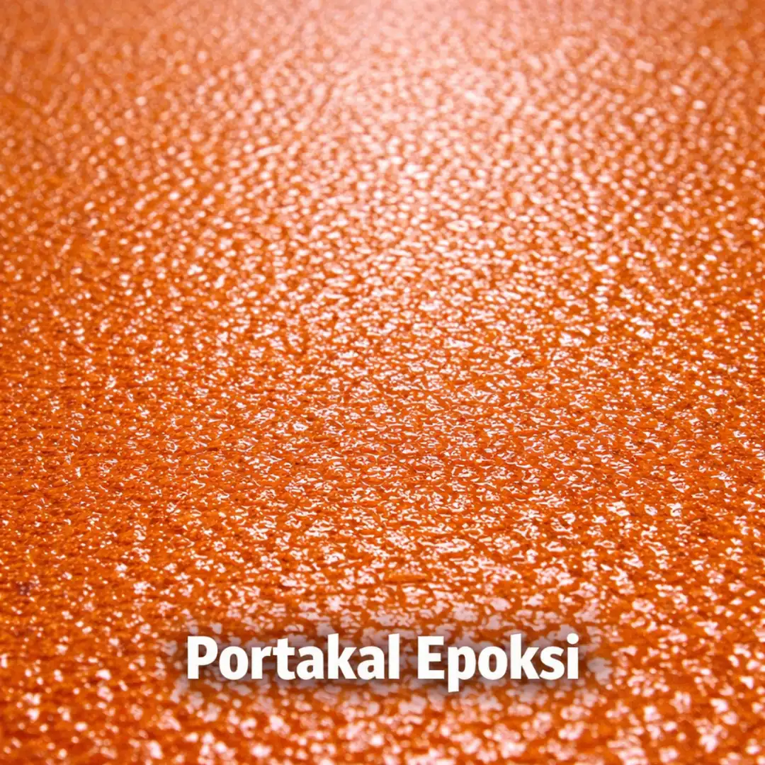 Portakal epoksi zemin dokusu kaymaz yüzey yapısı ve hafif pütürlü epoksi kaplama görünümü&nbsp;
