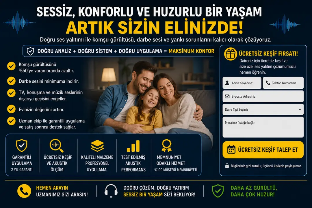 Profesyonel daire ses yalıtımı sonrası konforlu yaşam alanı&nbsp;