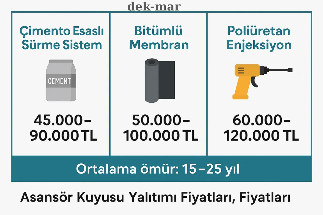 Asansör kuyusu su yalıtımı yöntemleri ve fiyat tablosu 