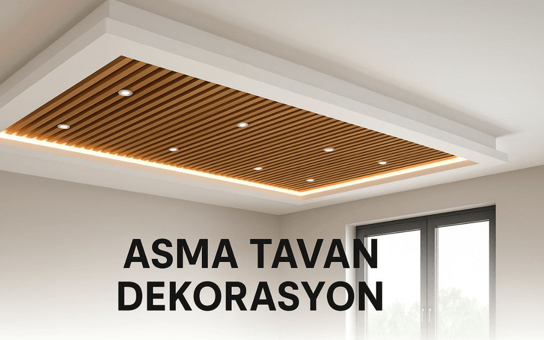 Ahşap desenli baffle tavan, alçıpan havuz içine uygulanmış LED gizli ışık ile modern ofis tasarımı.