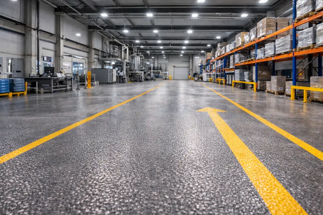 Tamamlanmış portakal kabuğu epoksi fabrika zemin kaplaması