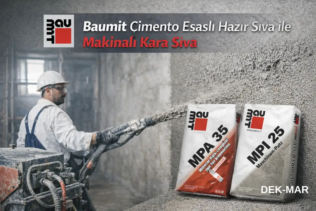 Baumit çimento esaslı hazır sıva ile makinalı kara sıva uygulaması&nbsp;