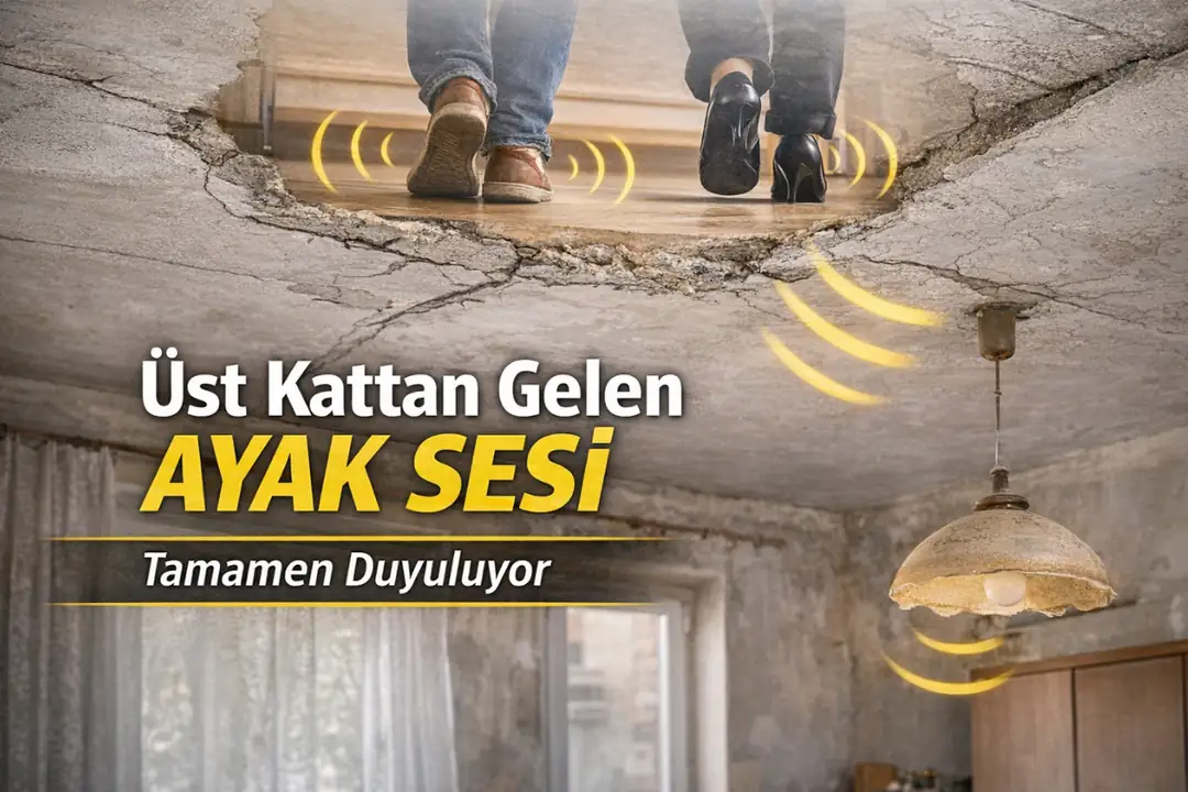 Üst kattan gelen ayak sesi problemi, tavan ses yalıtımı öncesi gerçek durum&nbsp;