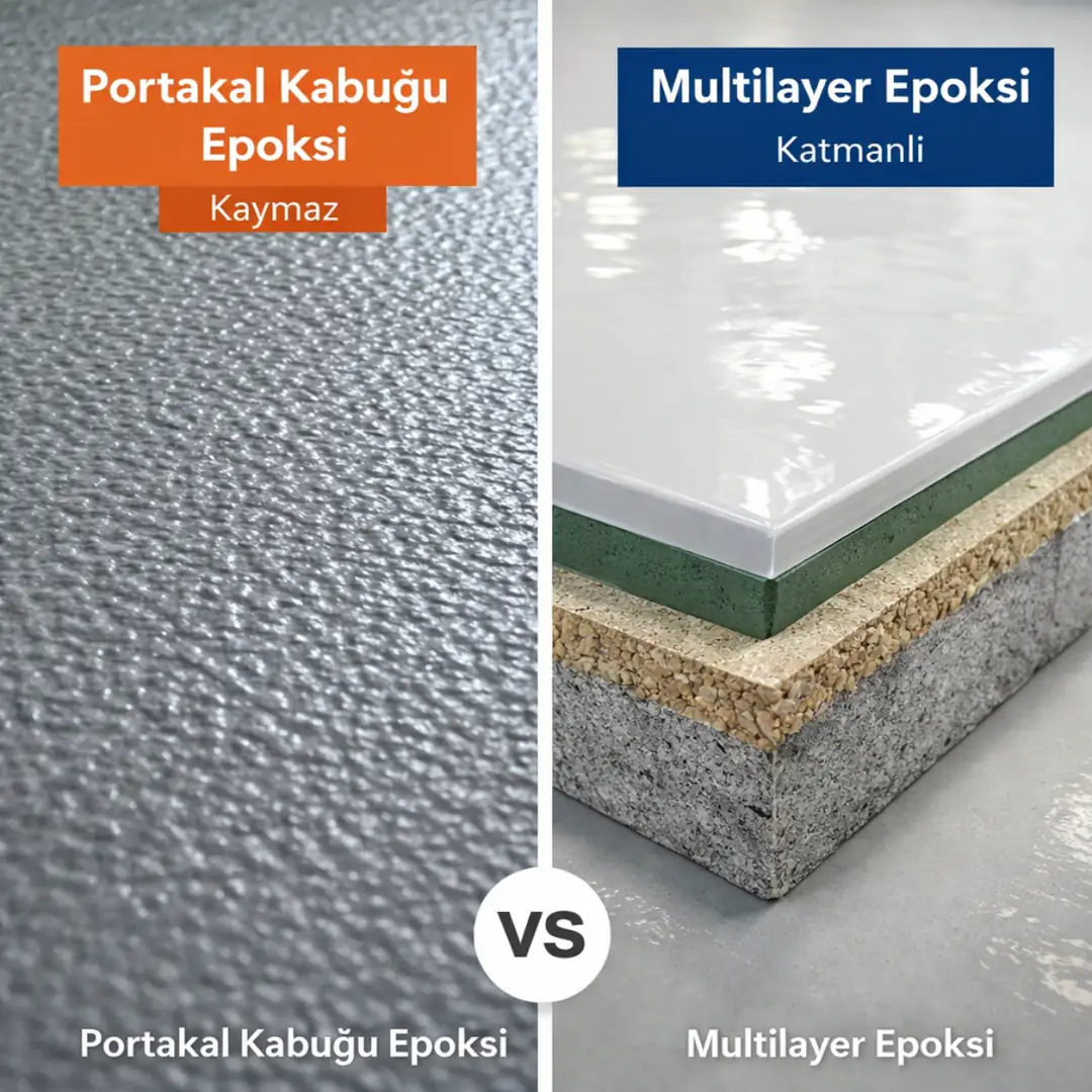 Portakal kabuğu ve multilayer epoksi kaplama karşılaştırma yüzey farkları&nbsp;