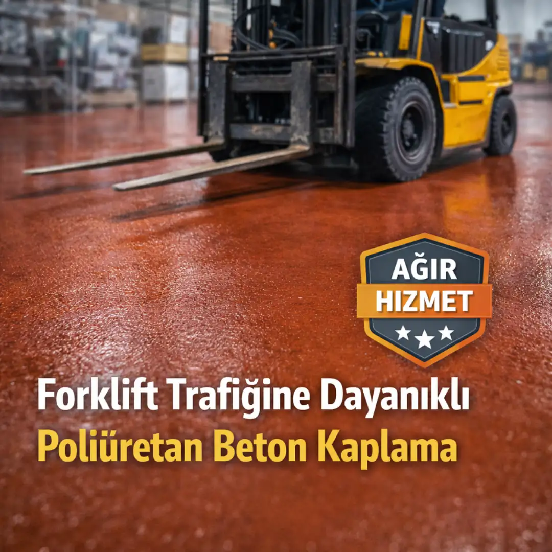 Forklift trafiğine dayanıklı poliüretan beton kaplama sistemi