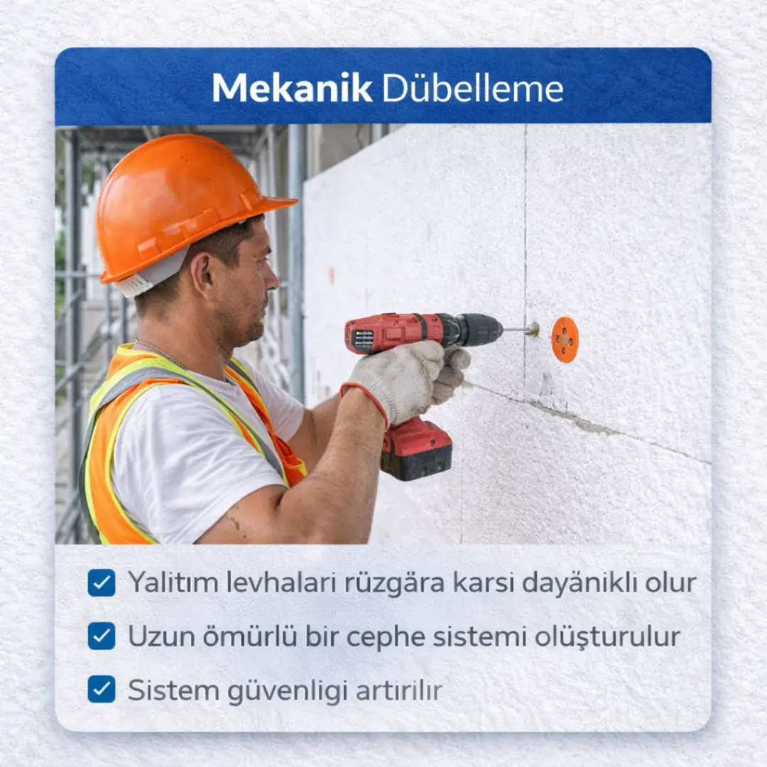 mantolama dübelleme işlemi dış cephe yalıtım sabitleme&nbsp;