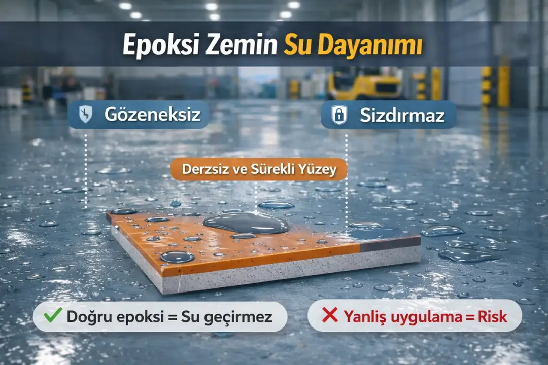 Epoksi zemin kaplama su dayanımı ve derzsiz yüzey sayesinde sızdırmazlık avantajı&nbsp;