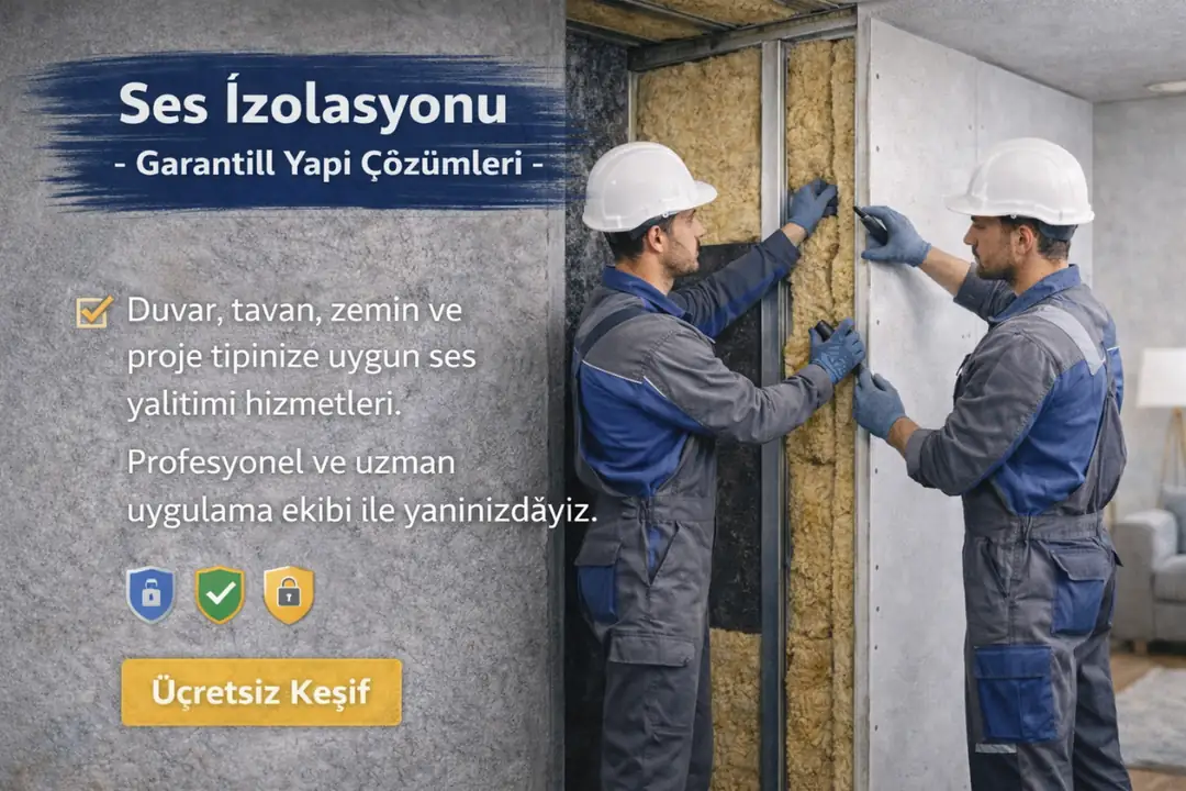 Duvar ve tavan için profesyonel ses yalıtımı uygulaması ve ücretsiz keşif hizmeti sunan uzman ekip