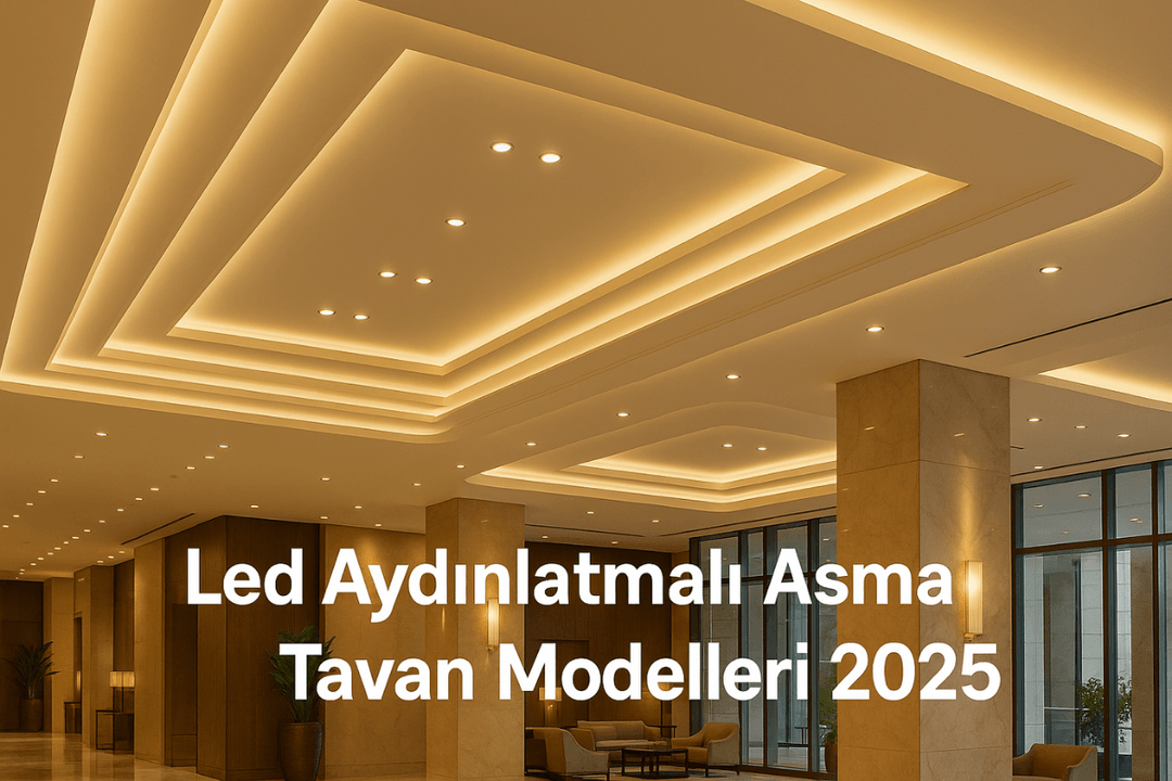 Led Işıklı Asma Tavan Fiyatları – Gömme spot LED ile aydınlatılmış estetik ve modern alçıpan tavan uygulama örneği. 