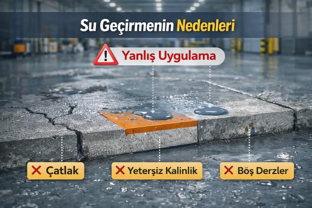 Epoksi kaplama su geçirme nedenleri, çatlak zemin ve hatalı uygulama örnekleri&nbsp;