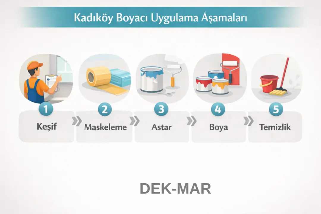 Kadıköy boyacı uygulama aşamaları – keşif, astar, boya ve temizlik&nbsp;