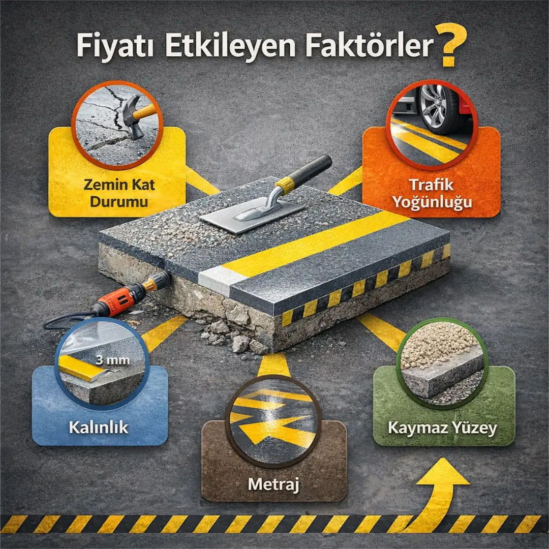 Epoksi otopark kaplama fiyatını etkileyen faktörler infografik&nbsp;