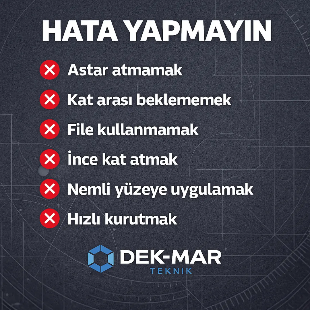 Tam elastik su yalıtımı uygulama hataları – en sık yapılan 6 hata – Dek-Mar Teknik