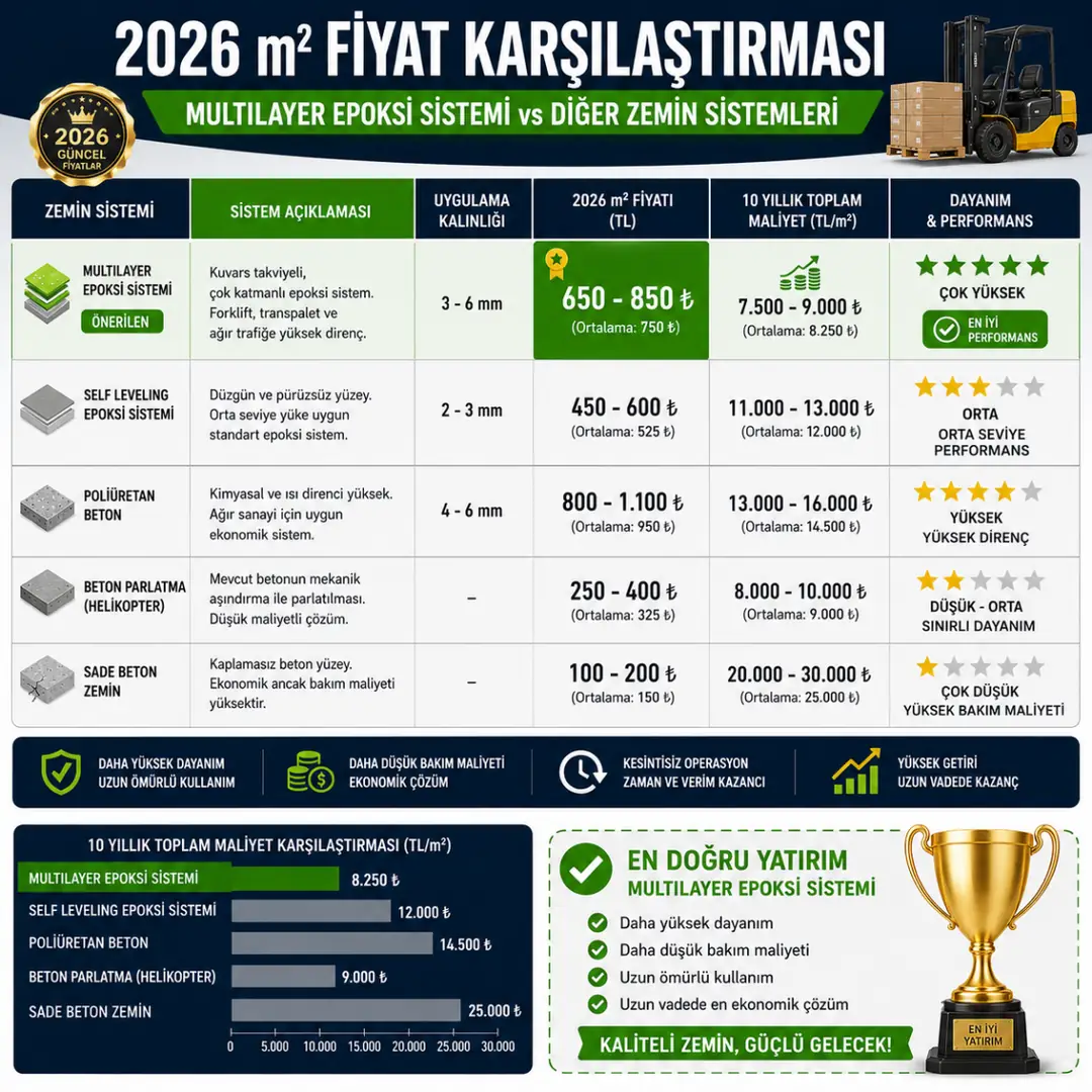 2026 multilayer epoksi m2 fiyat karşılaştırma tablosu&nbsp;