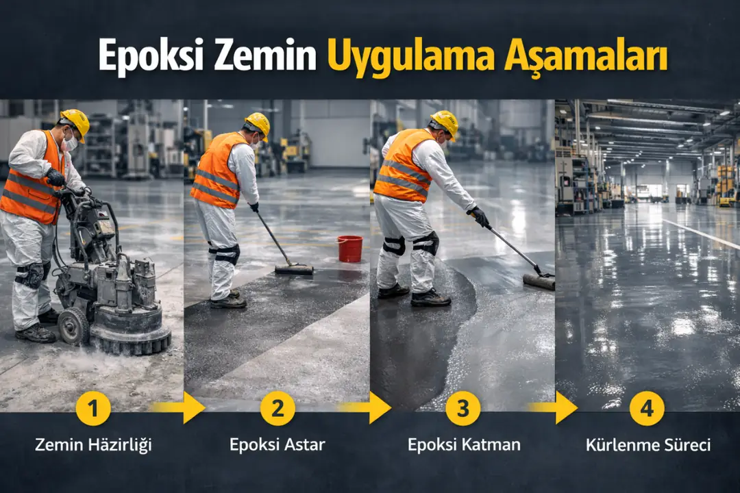 Epoksi zemin kaplama uygulama aşamaları&nbsp;