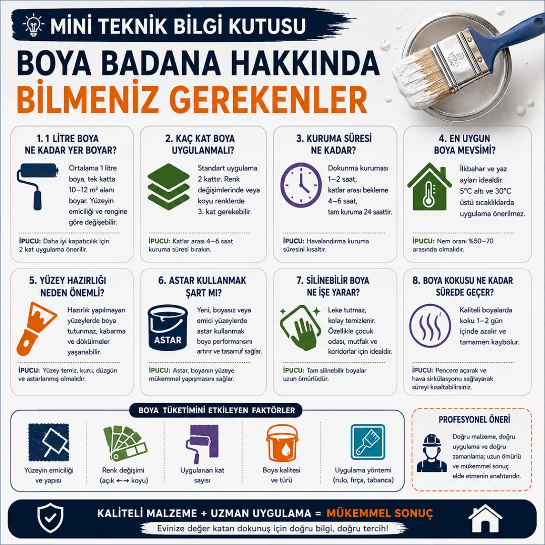 Boya badana teknik terimler ve açıklamaları&nbsp;