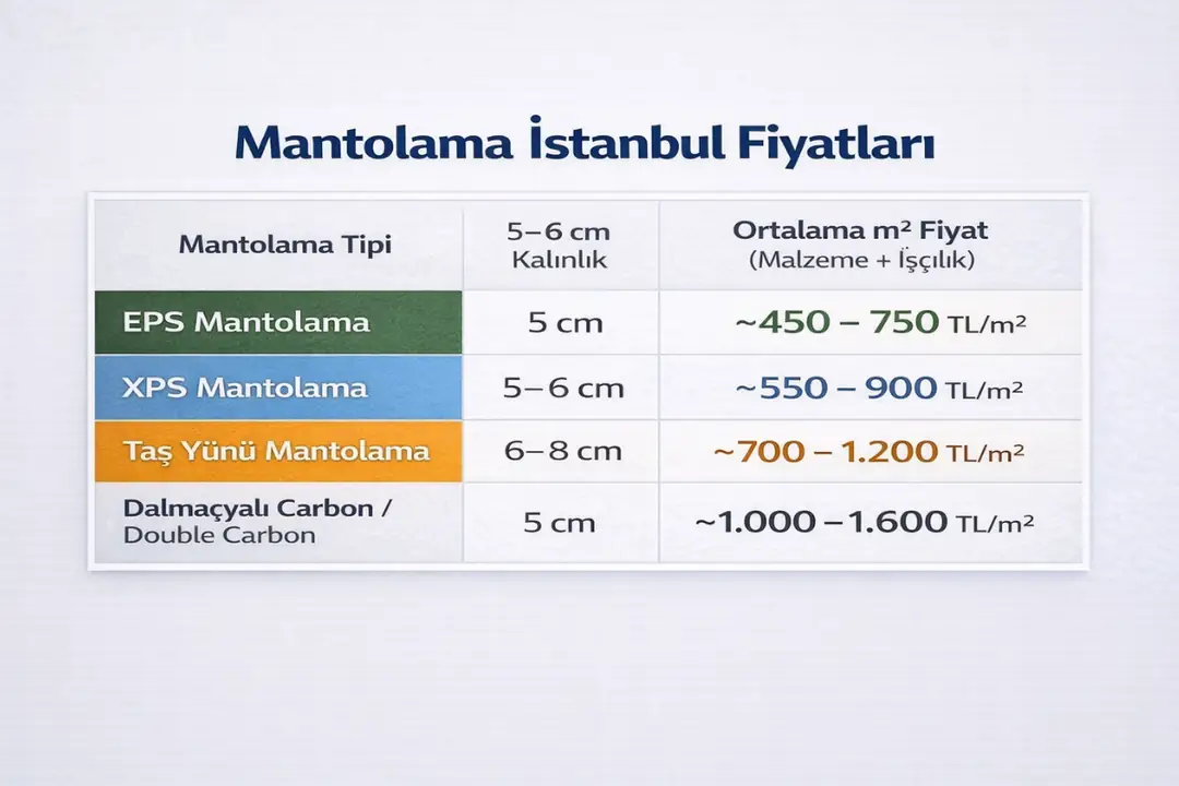 İstanbul mantolama m2 fiyatları ve sistem karşılaştırması&nbsp;