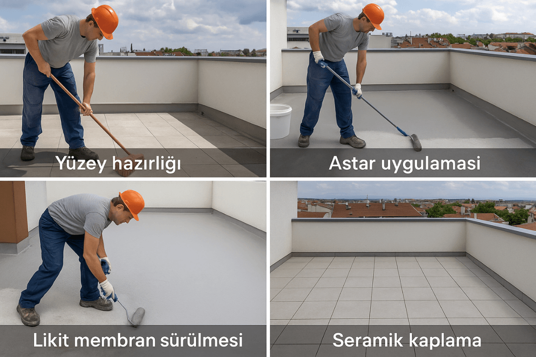 Gezilebilir teras izolasyonu uygulama aşamaları – hazırlık, astar, membran, kaplama