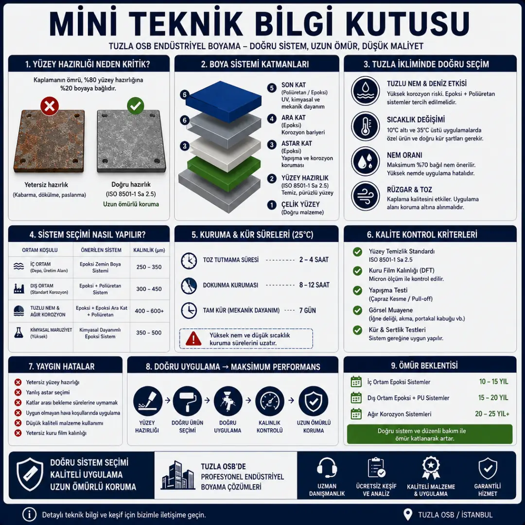 Tuzla fabrika boyama teknik standartları ve sistem bilgileri&nbsp;