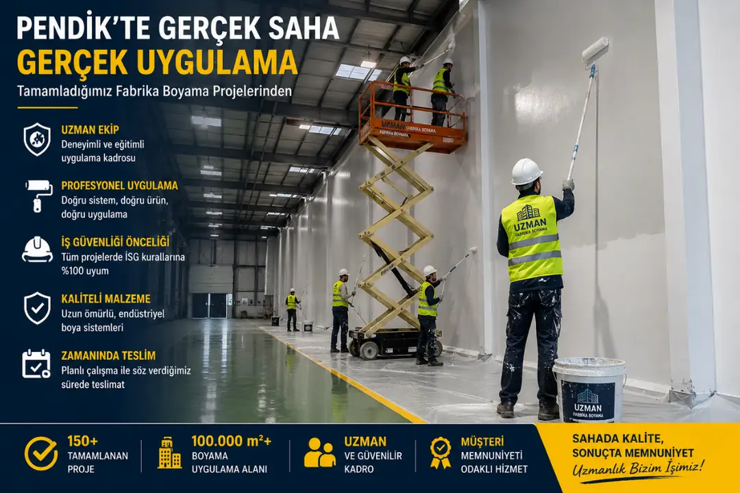 Pendik fabrika boyama gerçek saha uygulama ekibi