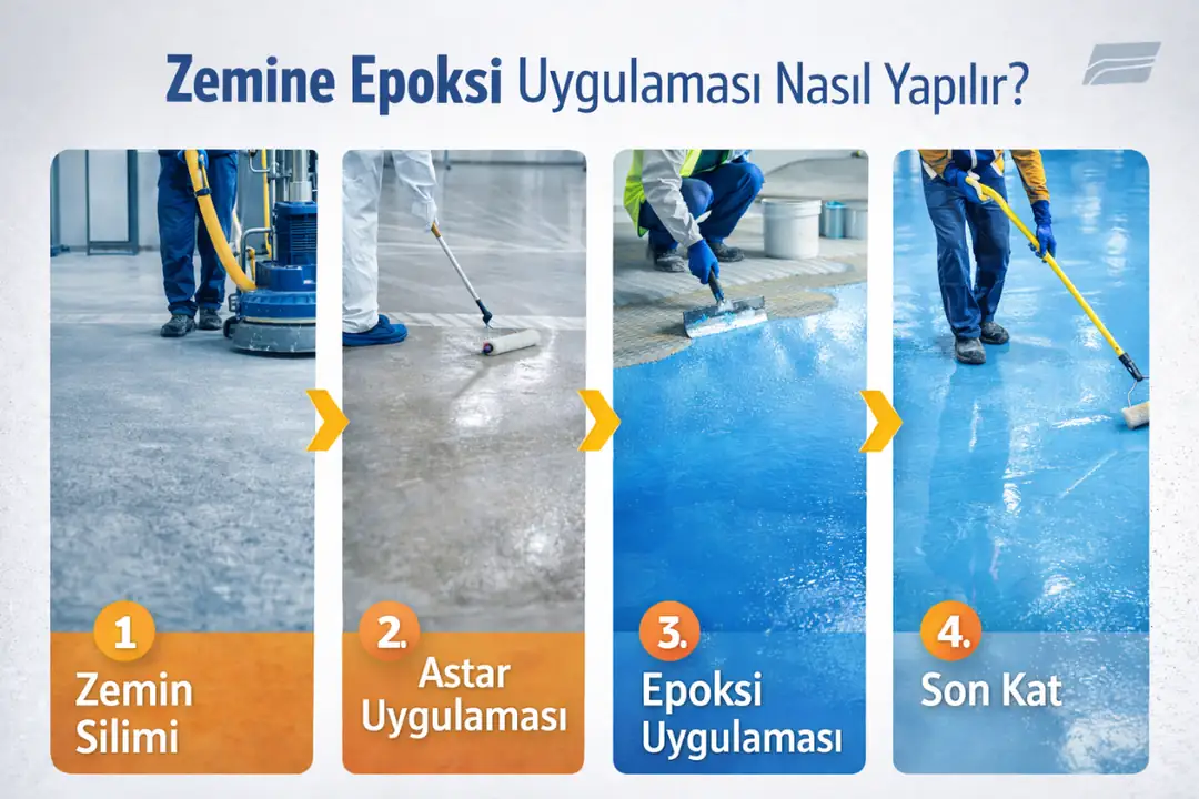 Zemine epoksi uygulama aşamaları adım adım&nbsp;