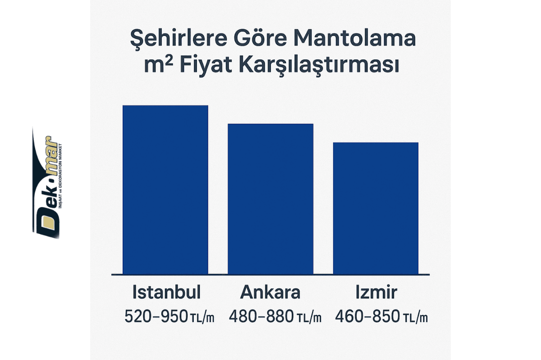 İstanbul, Ankara ve İzmir için 2025 mantolama m² fiyat karşılaştırması.