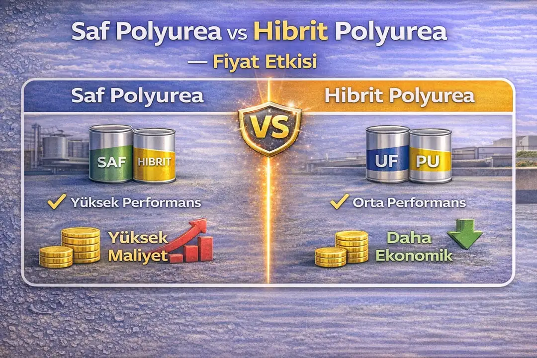 Saf polyurea ve hibrit polyurea fiyat farkı, performans ve maliyet karşılaştırması.&nbsp;