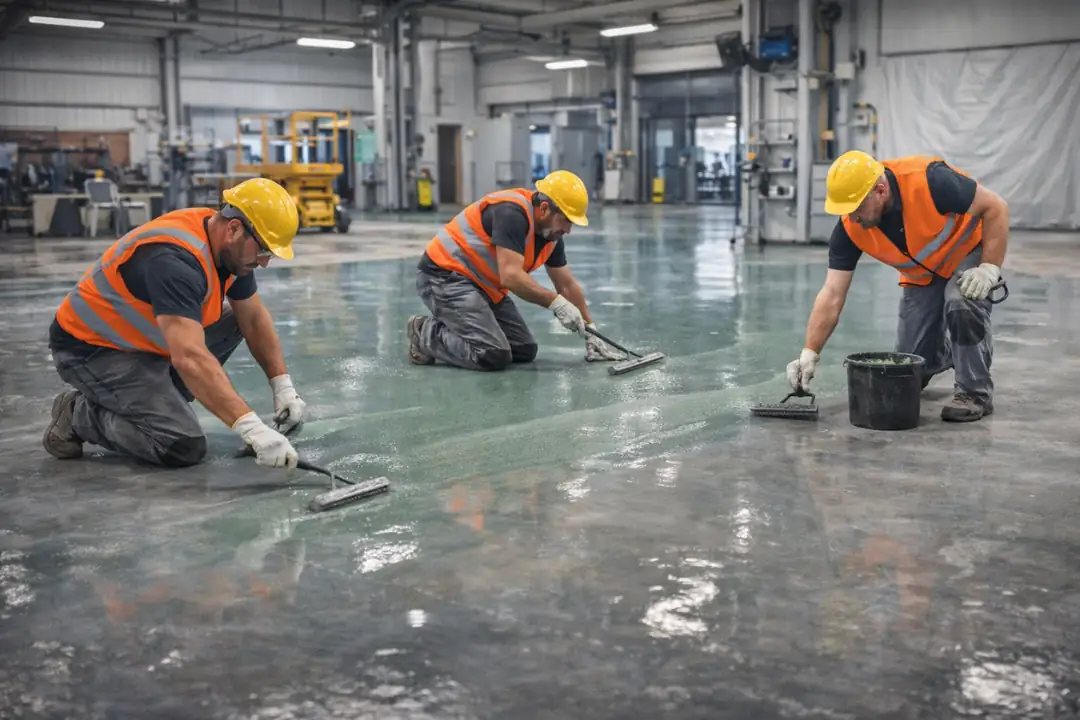 Marmara Bölgesi epoksi zemin kaplama profesyonel ekip ve şantiye uygulama süreci&nbsp;