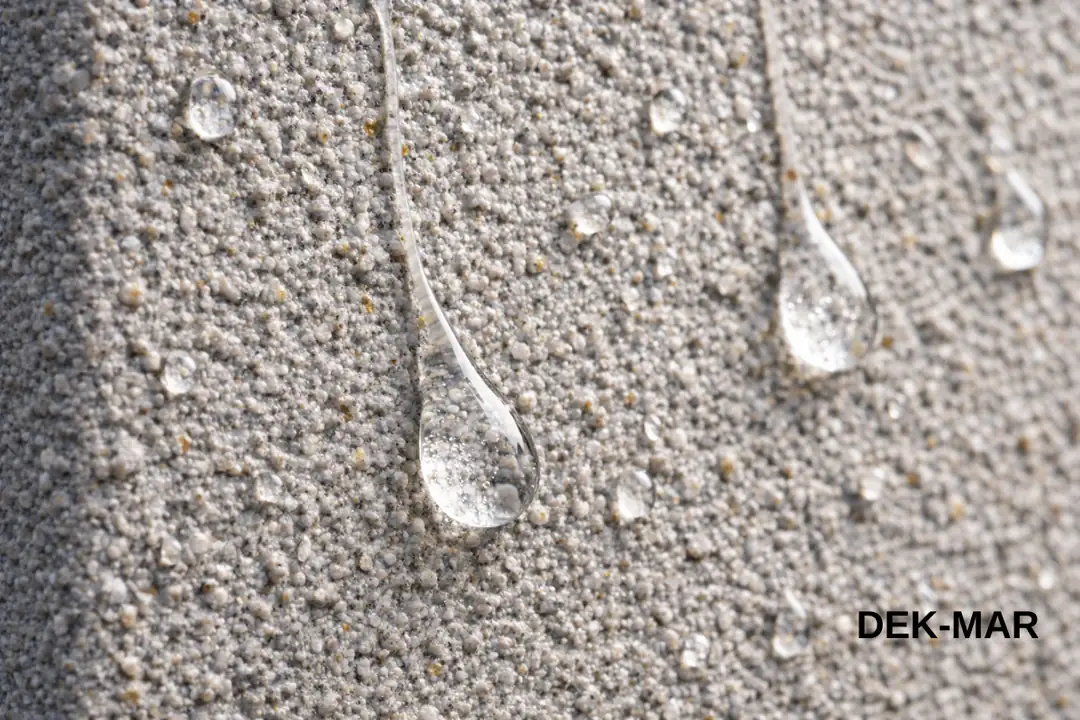 Silikon katkılı dekoratif sıvanın su itici ve nefes alan yüzey dokusu&nbsp;