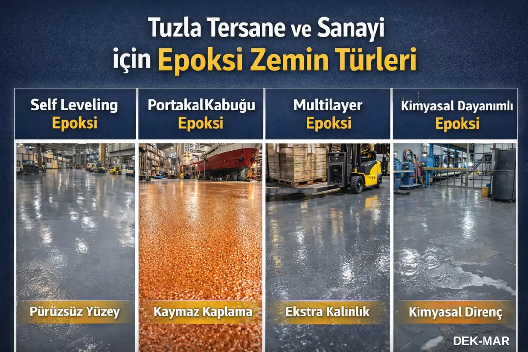 Tuzla tersane ve sanayi için epoksi zemin kaplama türleri karşılaştırması&nbsp;