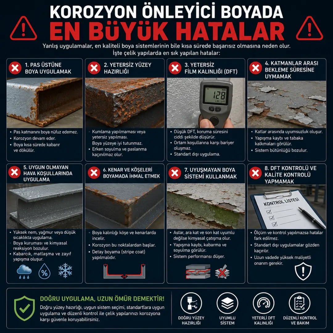 Korozyon önleyici boya uygulamalarında yapılan yaygın hatalar