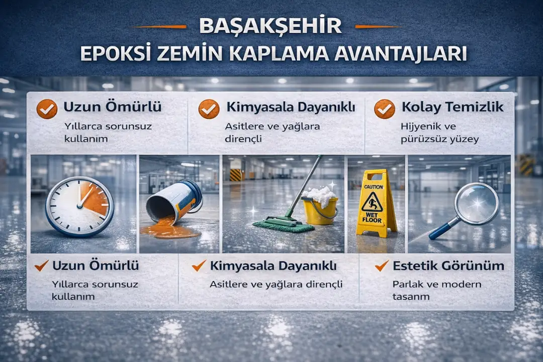 Başakşehir epoksi zemin kaplama avantajları; dayanıklılık, hijyen, estetik ve uzun ömürlü kullanım.