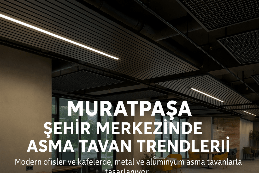 Muratpaşa’da modern ofis ve kafeler için şık, dayanıklı metal ve alüminyum asma tavan çözümleri ve tasarımları. 