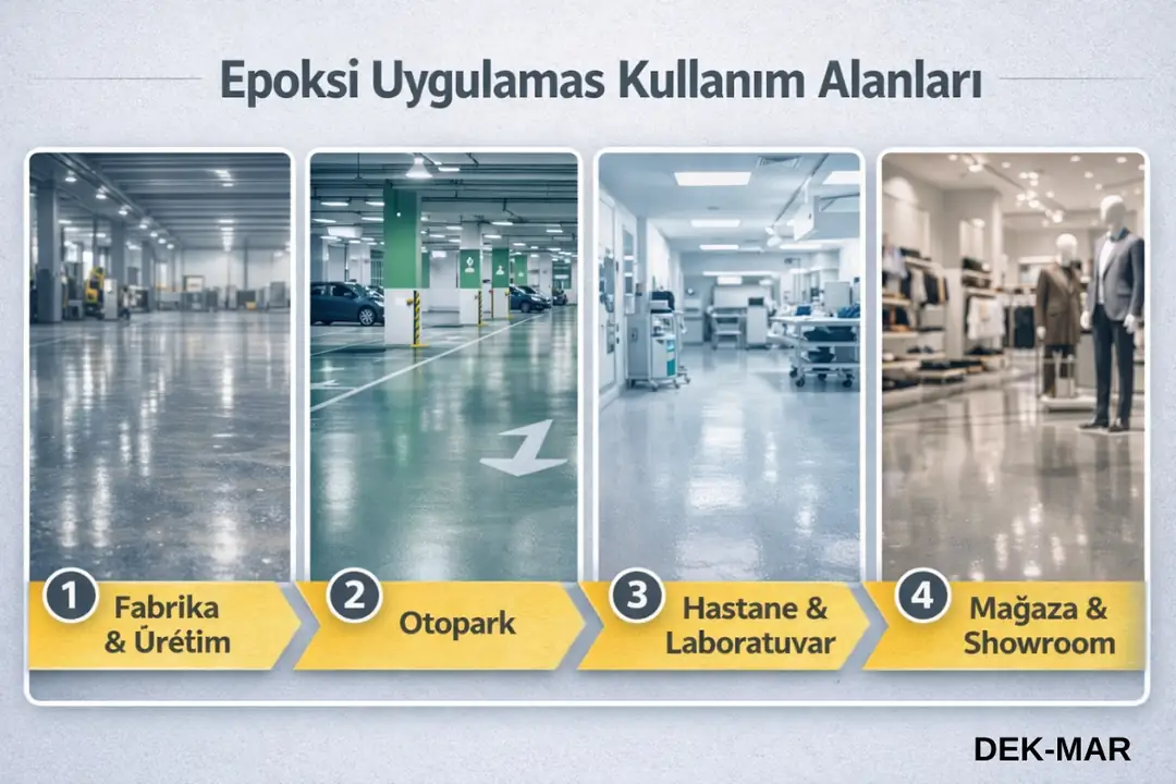 Epoksi zemin uygulamasının fabrika, otopark ve hastanelerde kullanım alanları&nbsp;