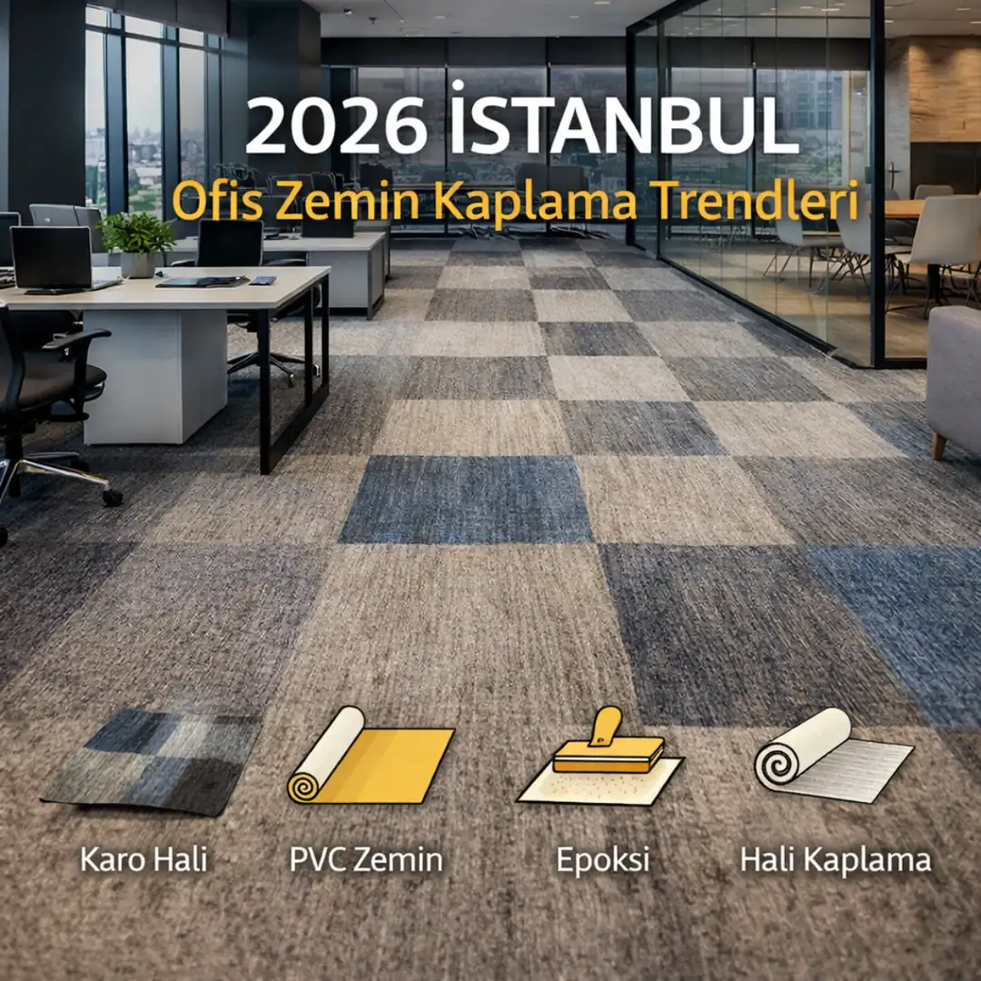 2026 İstanbul ofis zemin kaplama trendleri ve karo halı uygulaması&nbsp;