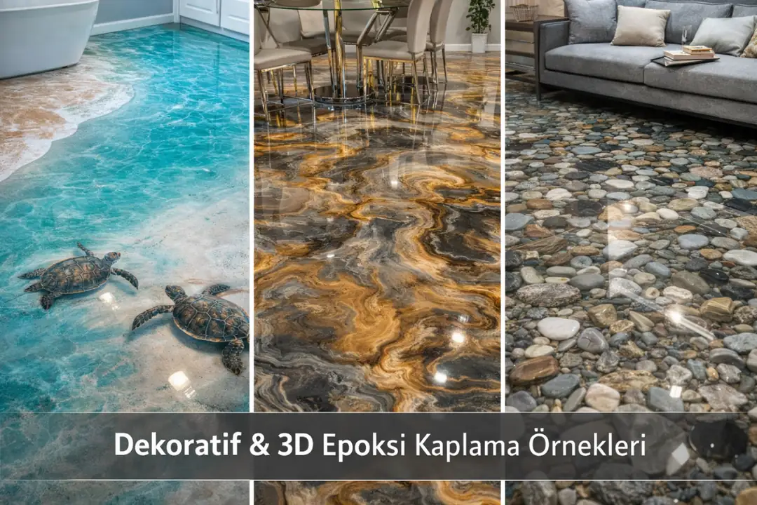 Ev, ofis ve showroomlar için dekoratif ve 3D epoksi zemin örnekleri