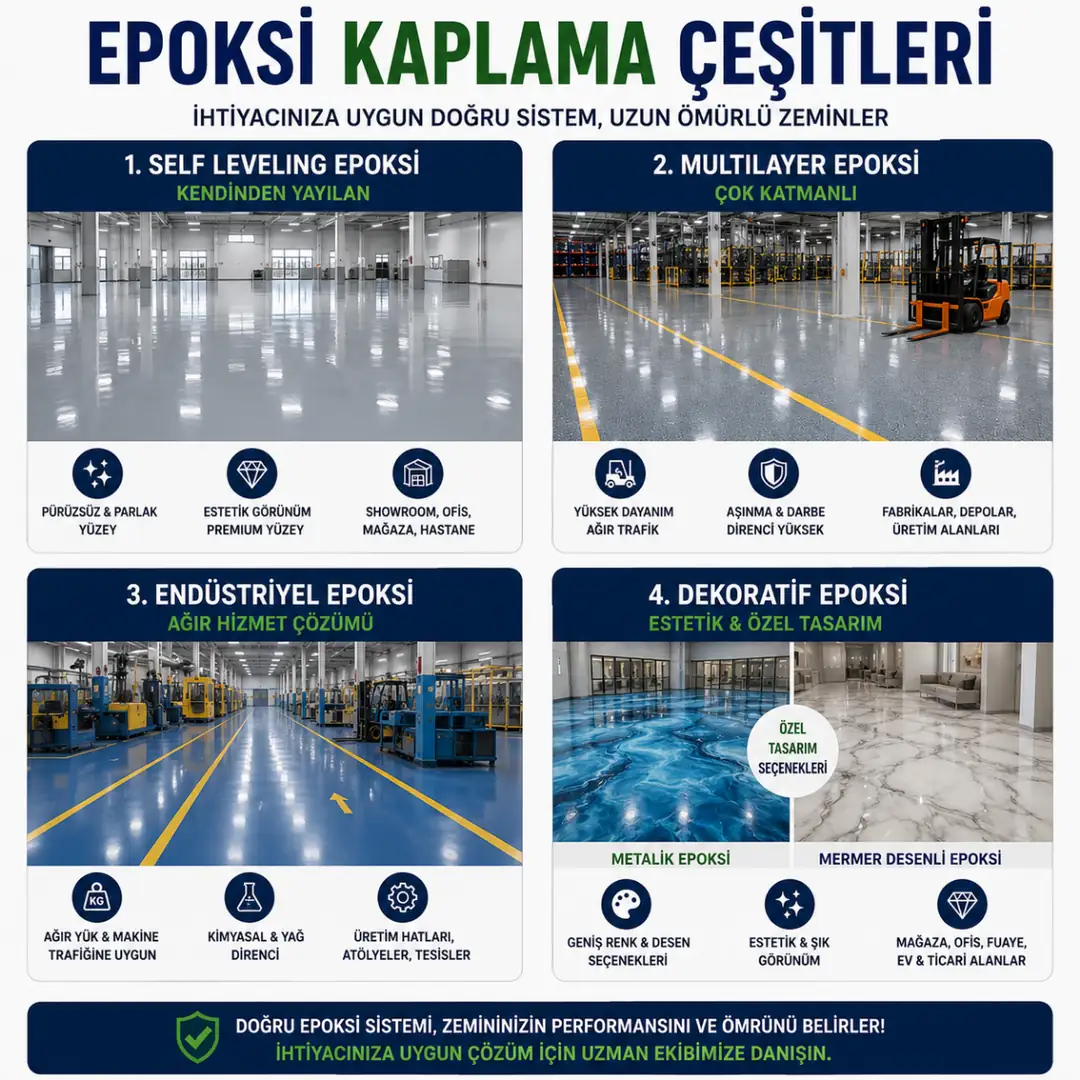 Epoksi kaplama çeşitleri ve kullanım alanları