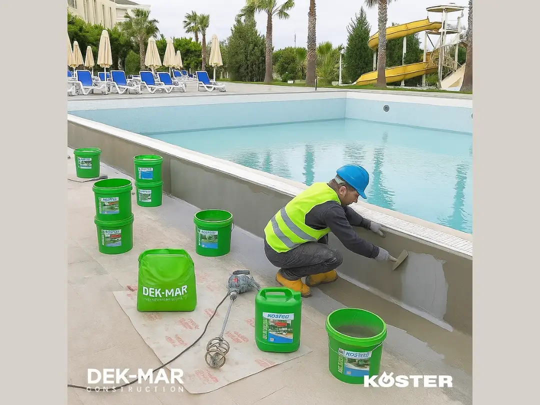 Profesyonel otel havuzu izolasyon uygulaması, Dek-Mar & Köster çözümleri.&nbsp;
