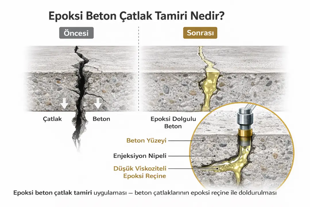 Epoksi beton çatlak tamiri nedir – beton çatlaklarının epoksi reçine ile doldurulması&nbsp;&nbsp;