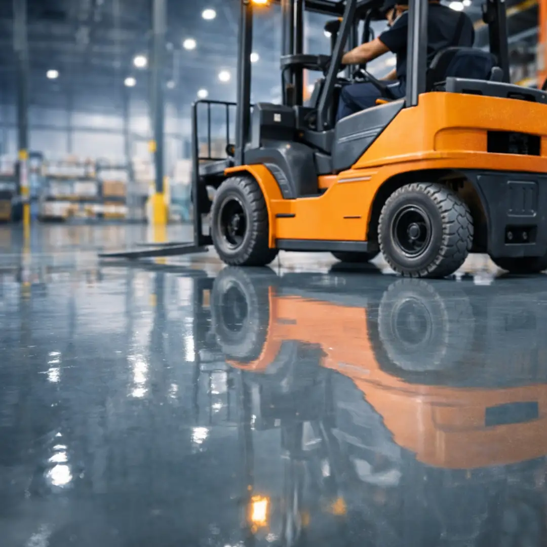 forklift trafiğine dayanıklı self leveling epoksi zemin