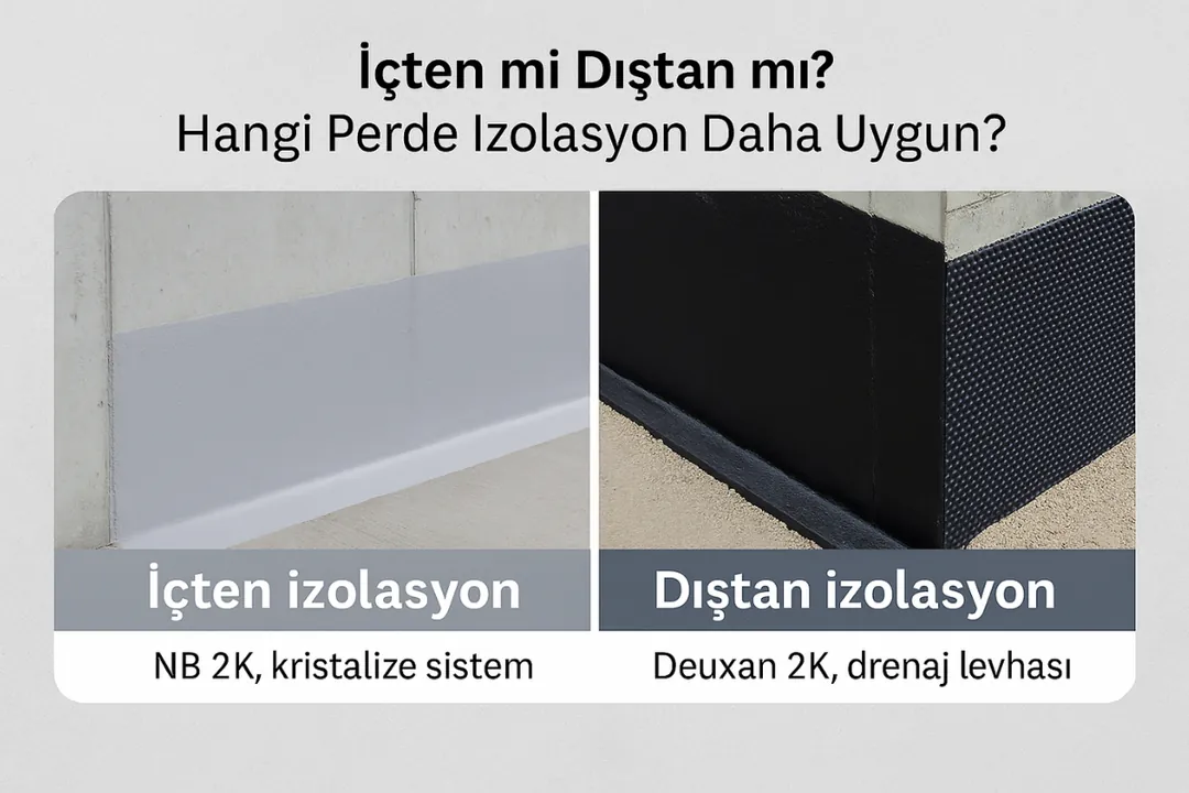 Perde beton izolasyonu içten ve dıştan uygulama farkları – Dek-Mar İnşaat 2025