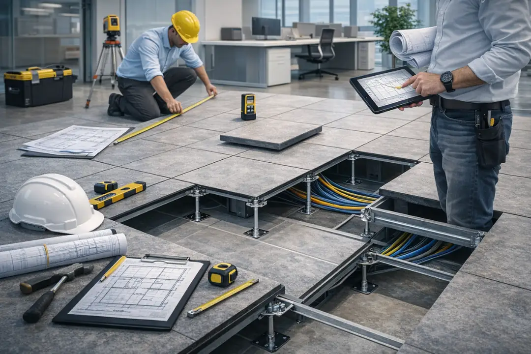 Yükseltilmiş döşeme keşif ve metraj hesaplama süreci&nbsp;