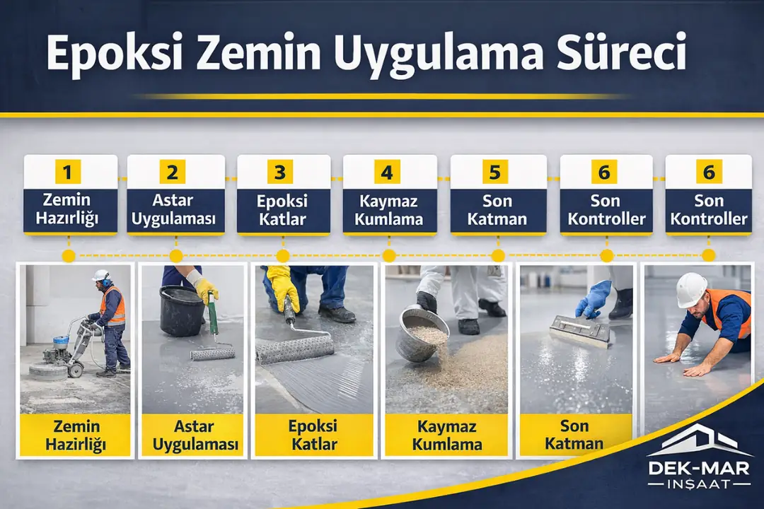 epoksi zemin uygulama aşamaları zemin hazırlığı astar kaplama süreci&nbsp;