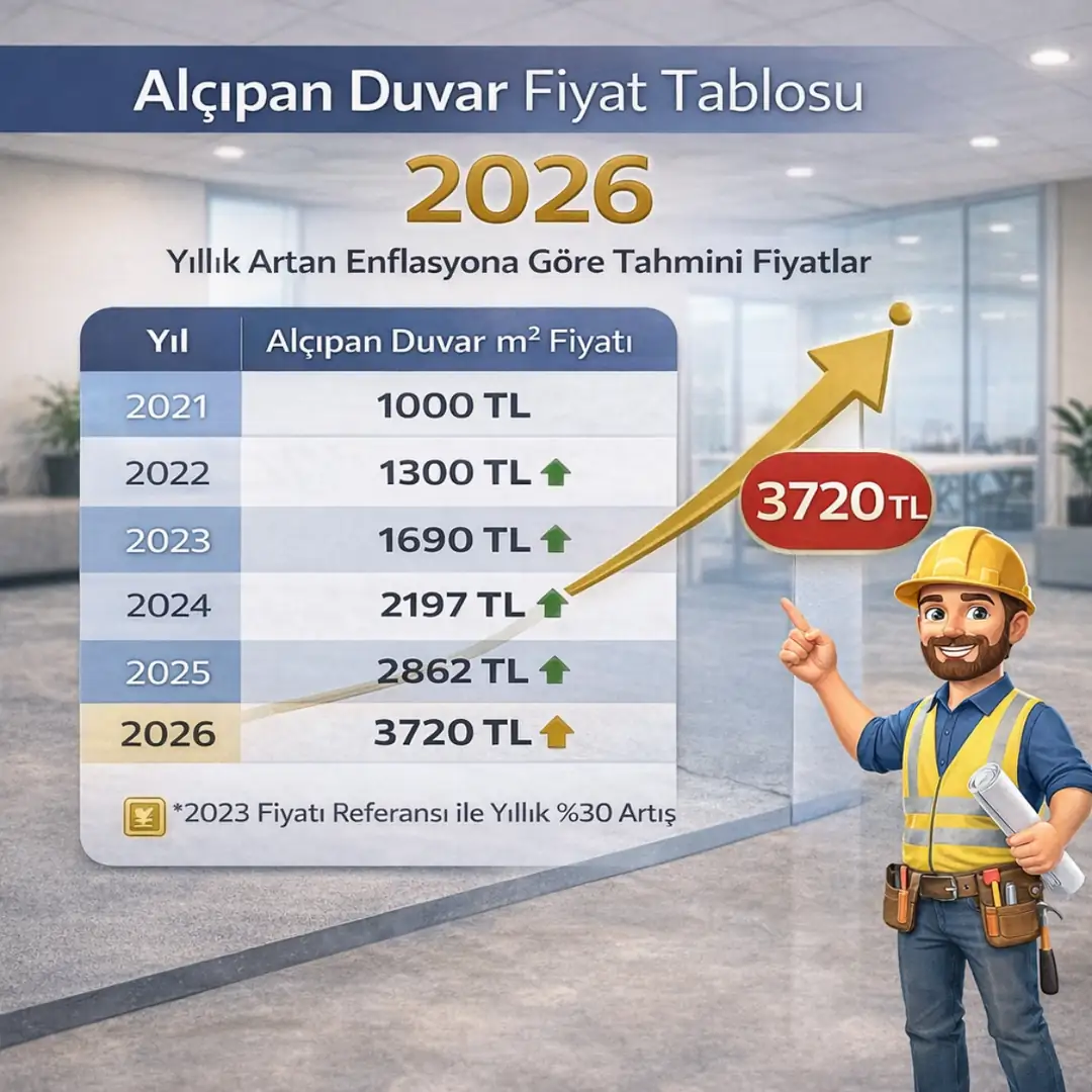2026 alçıpan duvar bölme metrekare fiyatları tek kat çift kat ve taş yünü dolgulu sistemler karşılaştırmalı tablo